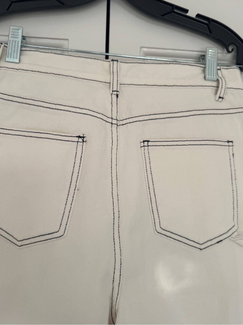 Lioness Cream Carpenter Cargo Pants with Dark Contrast Stitching - Picture 5 of 5